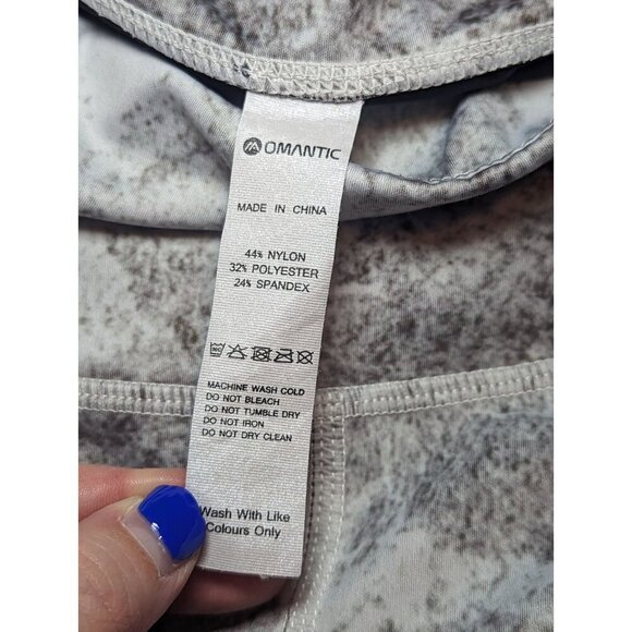 Omantic Women's Black And Gray Marble Print Biker Shorts Women's Size Medium - Picture 6 of 12